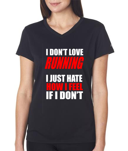 Running - I Don't Love Running - NB Ladies Black Short Sleeve Shirt